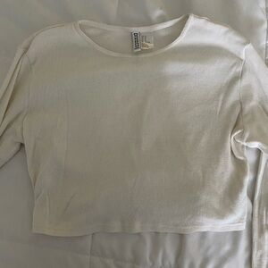 White long sleeve crop top
